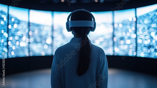 Innovative digital art installation immersive vr experience engaging users in a technology center