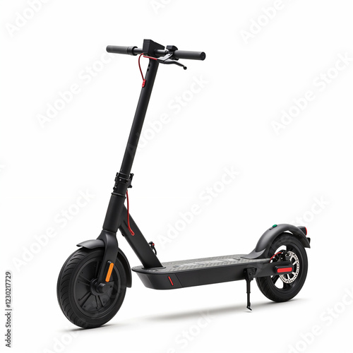 electronic scooter on white background