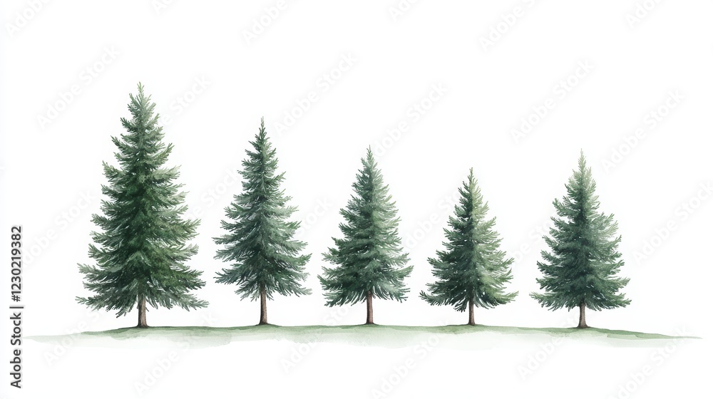 Obraz premium Three majestic trees in harmony, a serene natural landscape captured in stunning detail