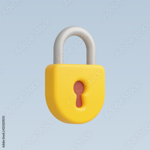 3d Realistic Locked Padlock vector illustration