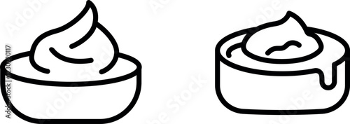 "Cream Cheese Icon Representing Dairy Spread"