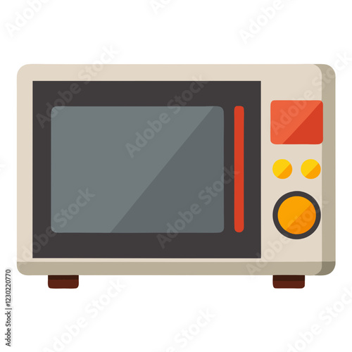 Microwave oven icon. Flat illustration of microwave oven vector icon for web