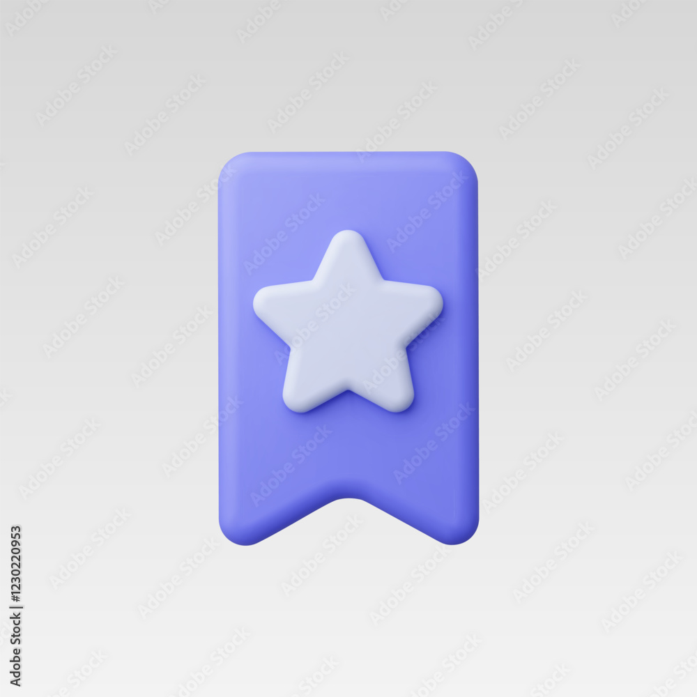 3d Realistic Star with book mark icon vector illustration 3d Realistic Star with book mark icon vector illustration