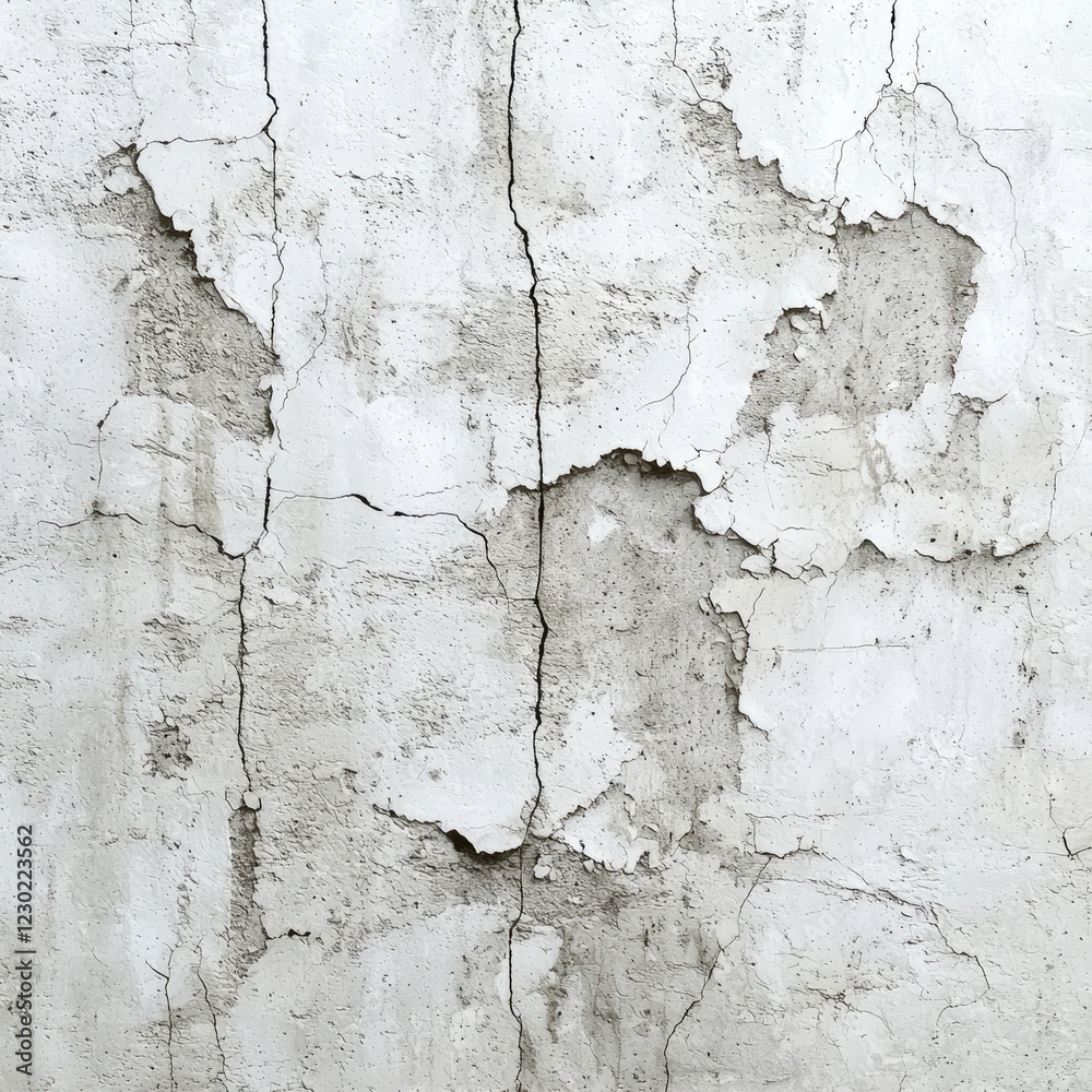 Obraz premium Cracked and Peeling White Wall Texture
