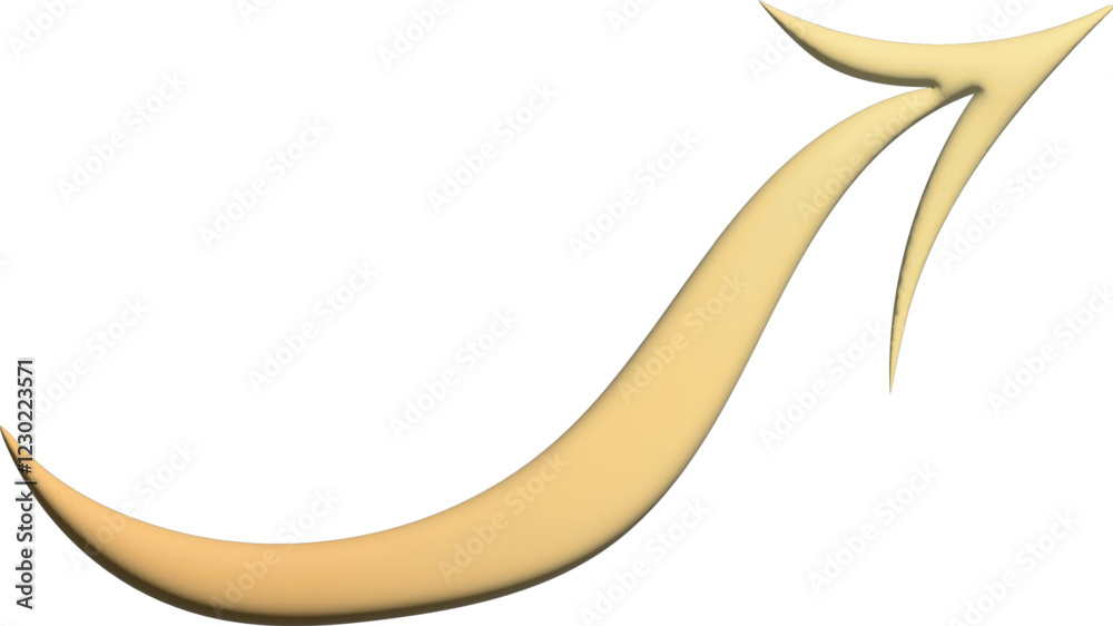 This is a smooth, beige 3D arrow with a sleek and dynamic curved design, pointing upward. The arrow has a modern and futuristic look, making it ideal for business, finance, and growth-related concepts This is a smooth, beige 3D arrow with a sleek and dynamic curved design, pointing upward. The arrow has a modern and futuristic look, making it ideal for business, finance, and growth-related concepts