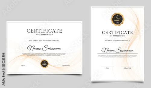 Certificate of appreciation layout design. Clean certificate border template. Vector