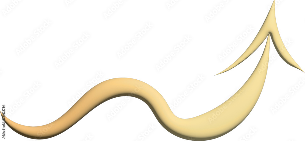 This is a smooth, beige 3D arrow with a sleek and dynamic curved design, pointing upward. The arrow has a modern and futuristic look, making it ideal for business, finance, and growth-related concepts This is a smooth, beige 3D arrow with a sleek and dynamic curved design, pointing upward. The arrow has a modern and futuristic look, making it ideal for business, finance, and growth-related concepts