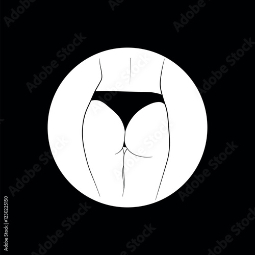 vector illustration of a  butt in a dark background