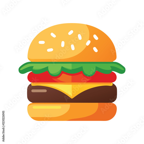 Delicious burger illustration fast food cheeseburger meal,