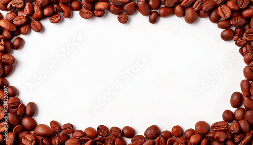 Coffee Beans Frame with White Space in Center  
 photo