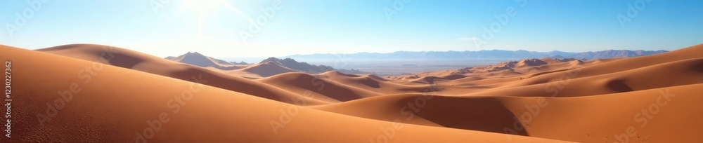 Rolling hills of chocolate brown landscape under clear blue sky, sunny, landscape Rolling hills of chocolate brown landscape under clear blue sky, sunny, landscape