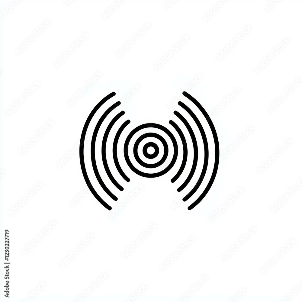 Black and white concentric circles with radiating lines on white background Black and white concentric circles with radiating lines on white background