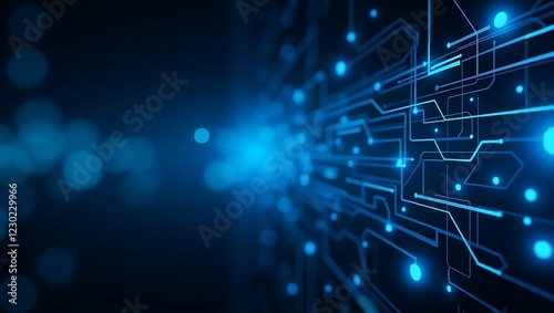 abstract blue background with electric signals 