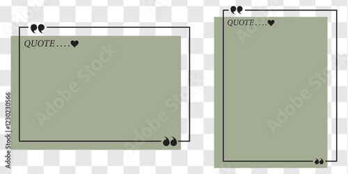 Collection of quote box frames and icons.