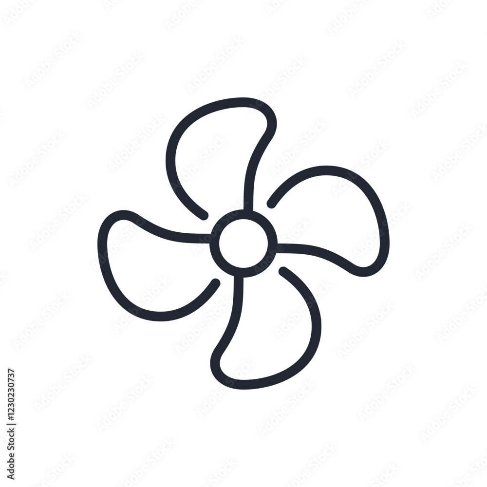 Fan editable stroke outline icon isolated on white background flat vector illustration. Pixel perfect. 64 x 64. Fan editable stroke outline icon isolated on white background flat vector illustration. Pixel perfect. 64 x 64.