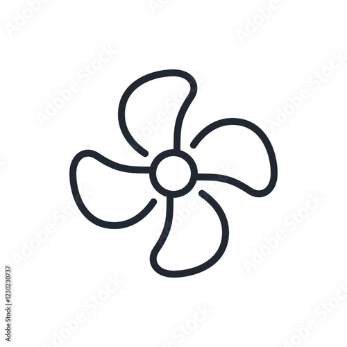 Fan editable stroke outline icon isolated on white background flat vector illustration. Pixel perfect. 64 x 64.