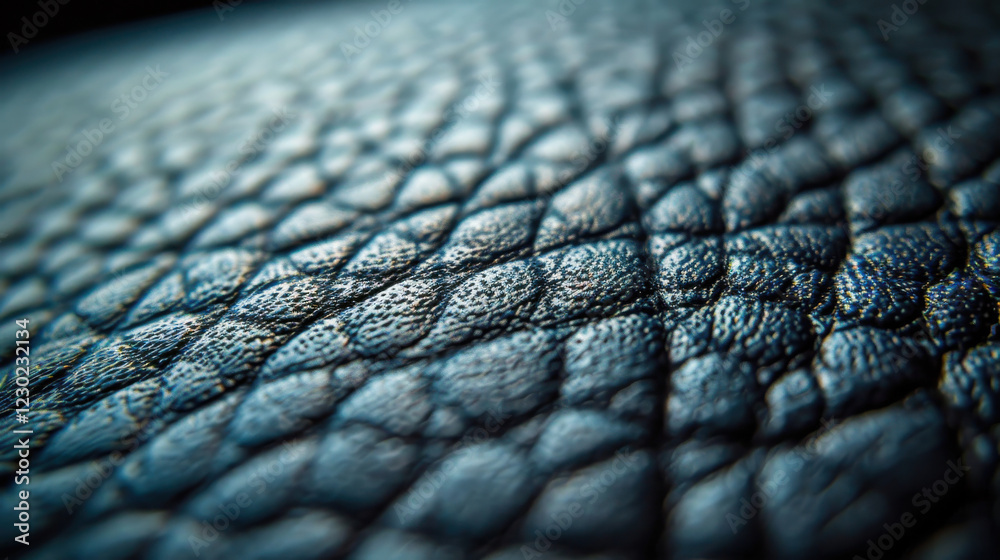 Close up shot of seamless black leather texture showcasing intricate patterns and details
