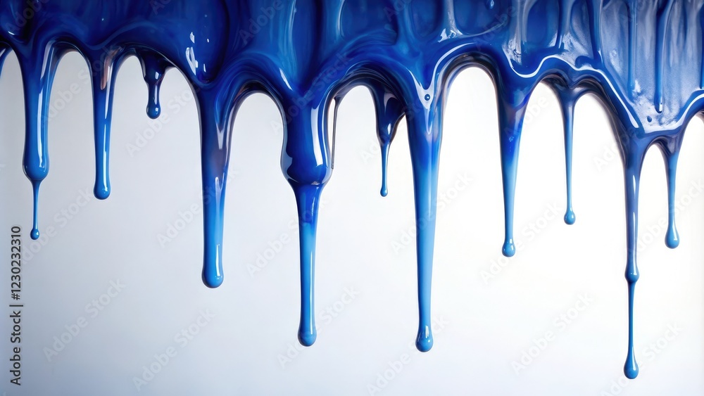 Slowly dripping slime falls onto a pristine white background, its indigo hue blending with the surrounding space., liquid, motion blur, dripping slime Slowly dripping slime falls onto a pristine white background, its indigo hue blending with the surrounding space., liquid, motion blur, dripping slime