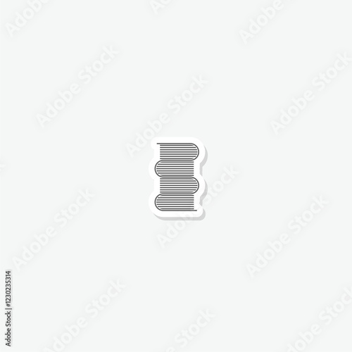 Books icon sticker isolated on gray background