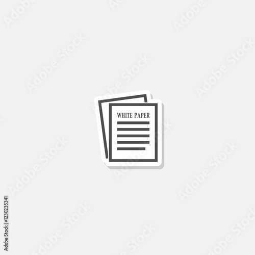 Whitepaper minimal icon sticker isolated on gray background