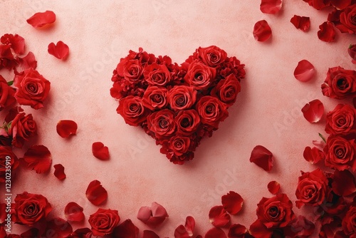 Beautiful Heart Shape Arrangement of Red Roses