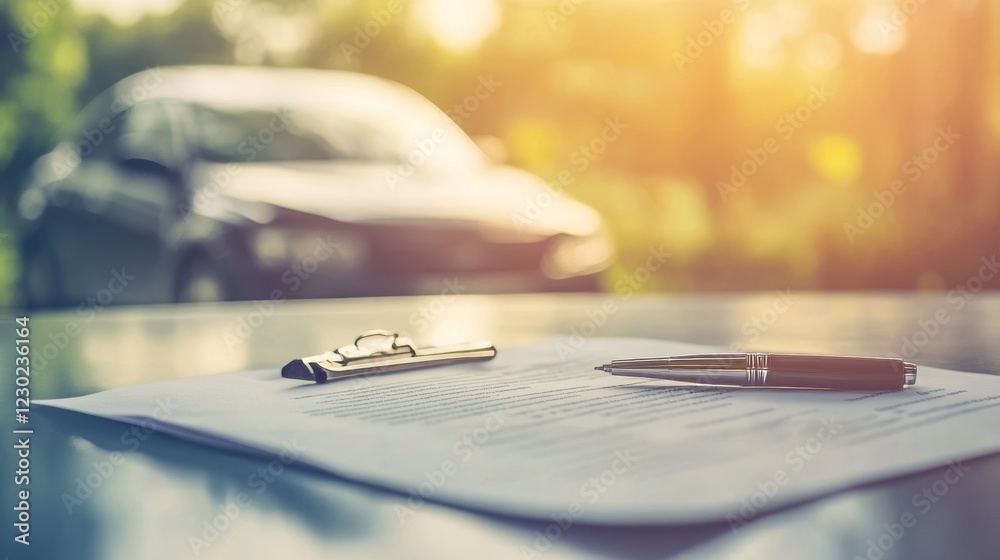 Obraz premium Car accident analysis and insurance policy review.