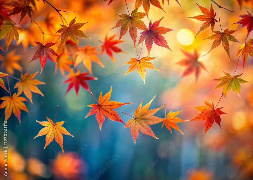 Long Exposure Autumn Maple Leaves, Vibrant Fall Foliage, Blurred Motion, Nature Photography Long Exposure Autumn Maple Leaves, Vibrant Fall Foliage, Blurred Motion, Nature Photography