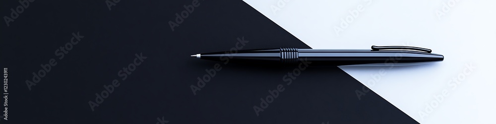 A bold eyeliner pen resting on a modern white and black minimalist background A bold eyeliner pen resting on a modern white and black minimalist background