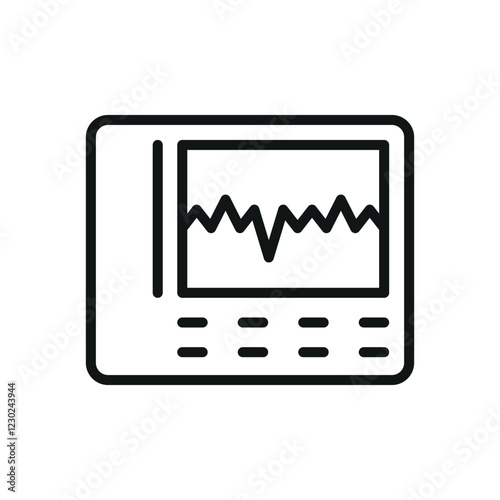 ECG machine icon a crisp, simple icon that highlights medical technology, suitable for healthcare apps, websites, and digital health campaigns