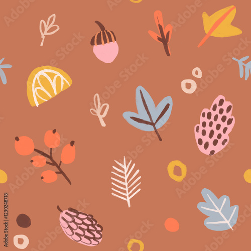 seamless pattern with autumn leaves