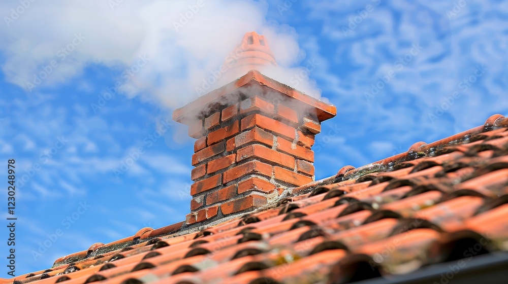 Naklejka premium Chimney safety emphasizing regular inspections and maintenance for a smoke free home