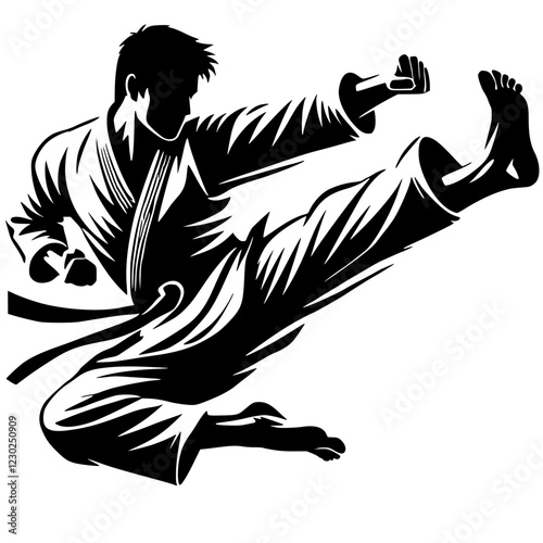 Martial arts silhouette