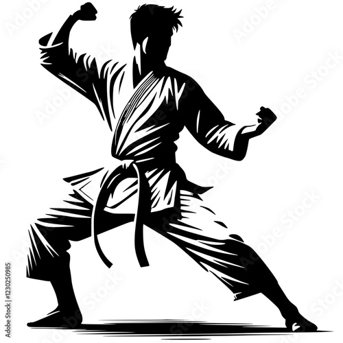 Martial arts silhouette