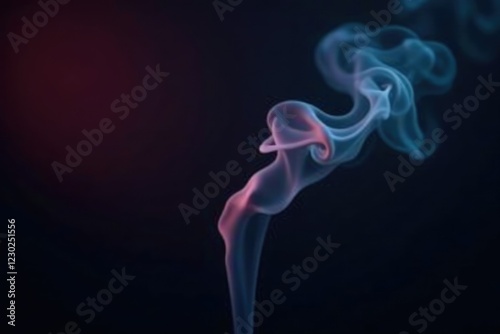 Flickering cigarette smoke wafts upwards against a dark background, smoke, night, fog