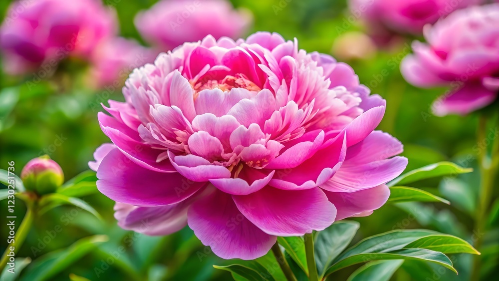 Fototapeta premium Pink Peony Flower in Bloom Close-up