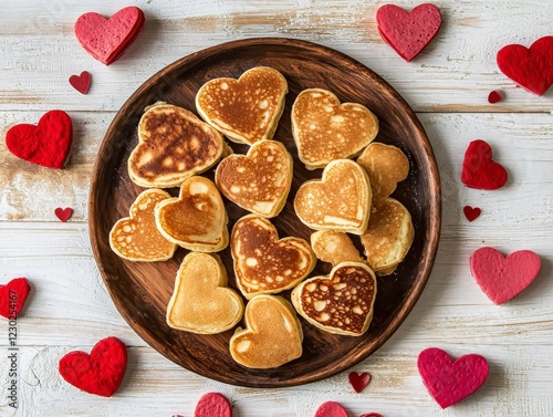 Heart-Shaped Pancakes Delight photo