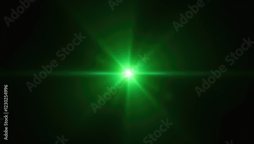 Wallpaper Mural Lens flare with a single green light source on black background, photography, optics, radiance Torontodigital.ca