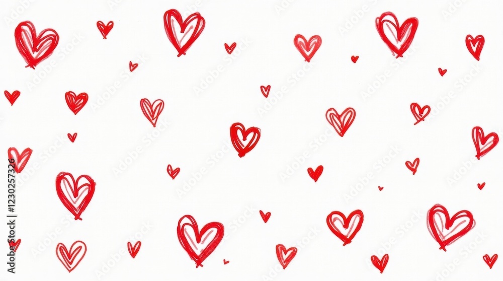 Valentine's day love heart patterns artistic background graphic design whimsical environment elevated viewpoint