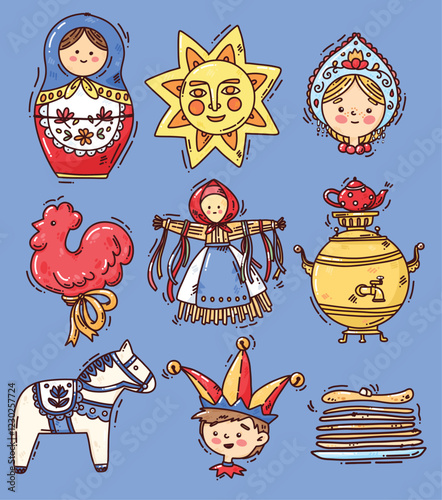 set with maslenitsa elements