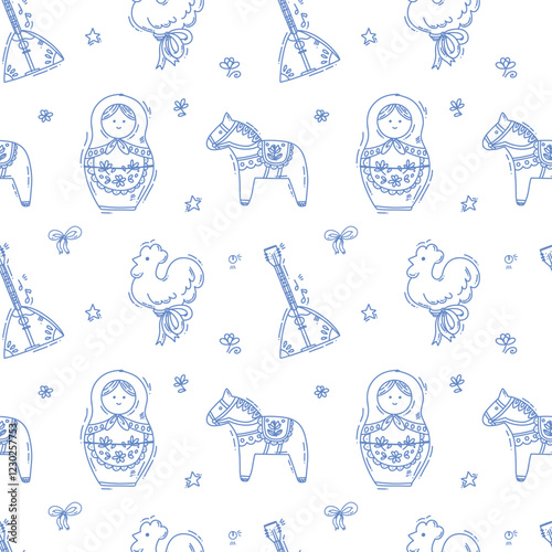 seamless pattern with maslenitsa elements