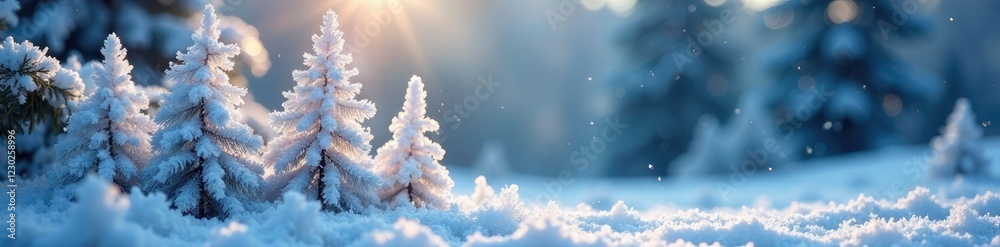 Sparkling frost adorns crystal trees against a backdrop of shimmering snow, winter wonderland, snow Sparkling frost adorns crystal trees against a backdrop of shimmering snow, winter wonderland, snow