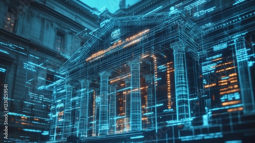 Harnessing Financial AI Cores Urban Structures Digital Innovation Virtual Environment Futuristic Perspective