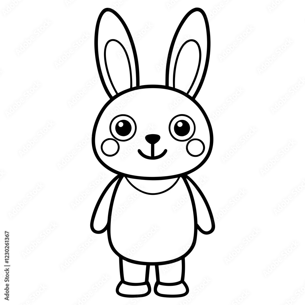 Rabbit cartoon animal cute kawaii doodle coloring page drawing Rabbit cartoon animal cute kawaii doodle coloring page drawing