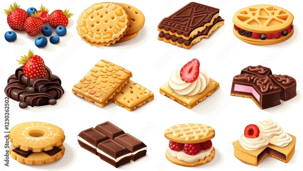 Assortment of Delicious Cookies and Pastries Assortment of Delicious Cookies and Pastries