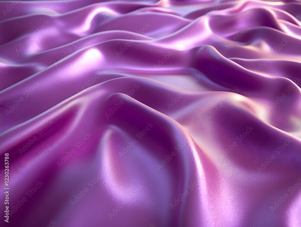 Obraz premium Draped Purple Silk Fabric Showing Soft Waves