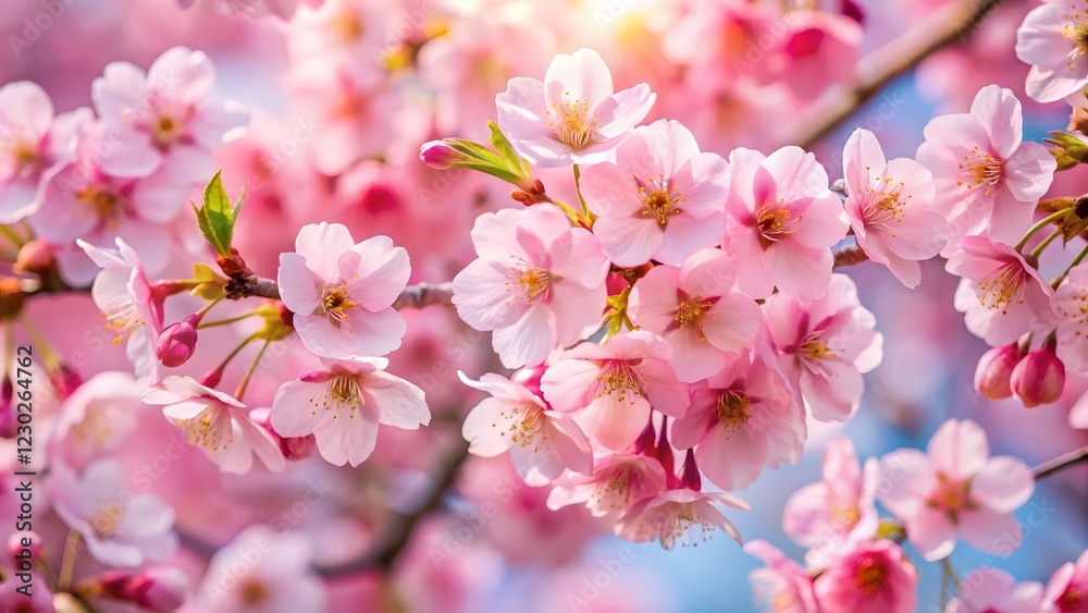 Pink Cherry Blossoms in Bloom Pink Cherry Blossoms in Bloom