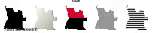 Angola outline map set