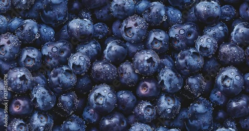 fresh blueberries seamless pattern water droplets vibrant color natural beauty