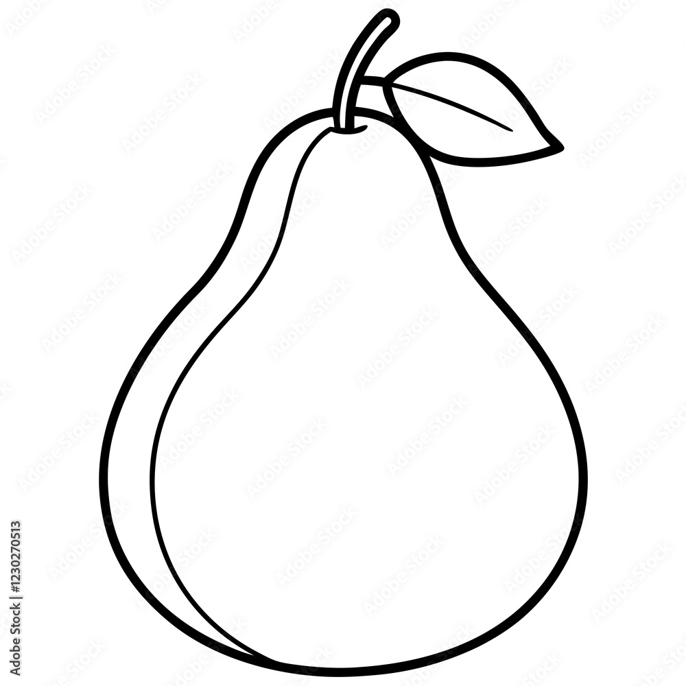Stylized Pear Outline Vector Graphic Stylized Pear Outline Vector Graphic