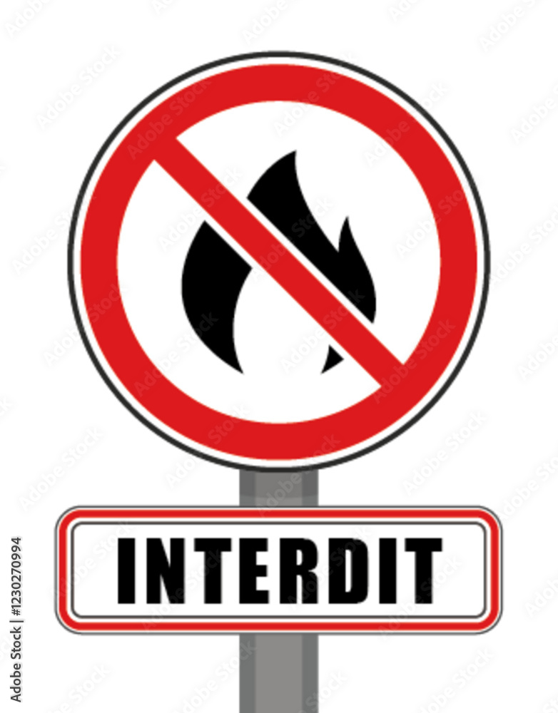 Interdit Panneau signalisation interdit rond rouge feu barbecue Interdit Panneau signalisation interdit rond rouge feu barbecue